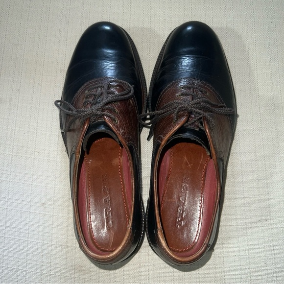 H.S. Trask Mens Leather Saddle Oxford Shoe Lace Up Two Tone 30-0121 Size 8.5M - Picture 10 of 11